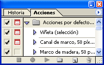 Ventana de Acciones de Photoshop